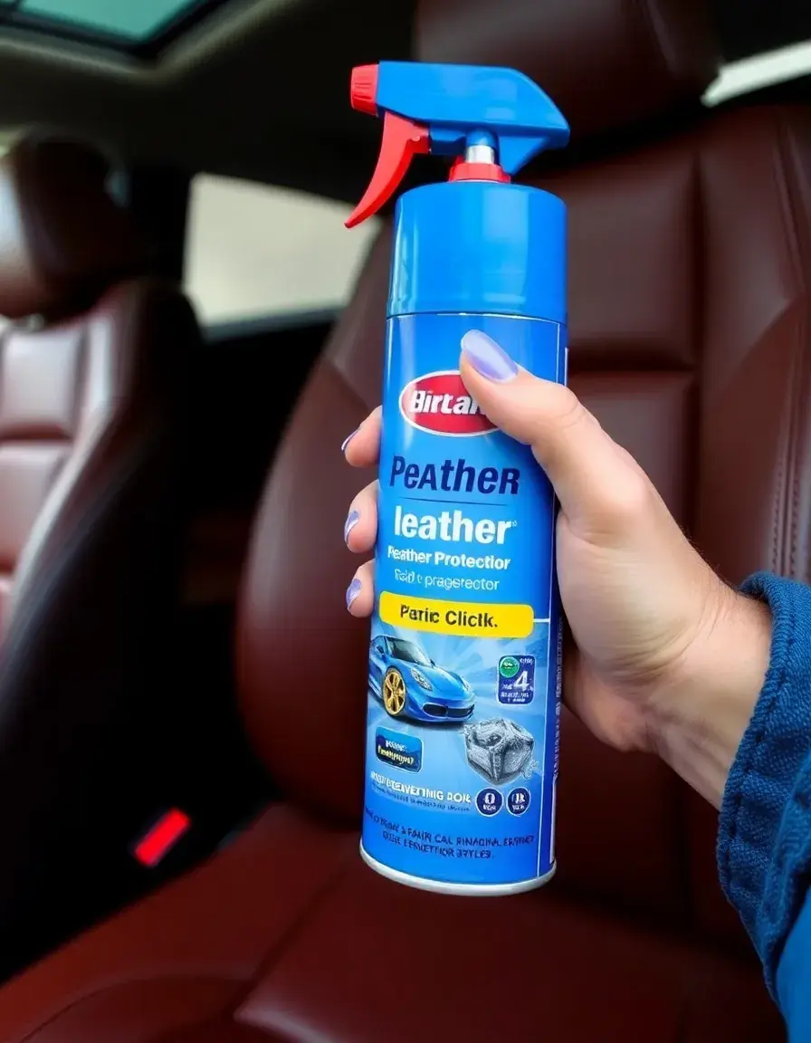 Spray protector for leather car seats