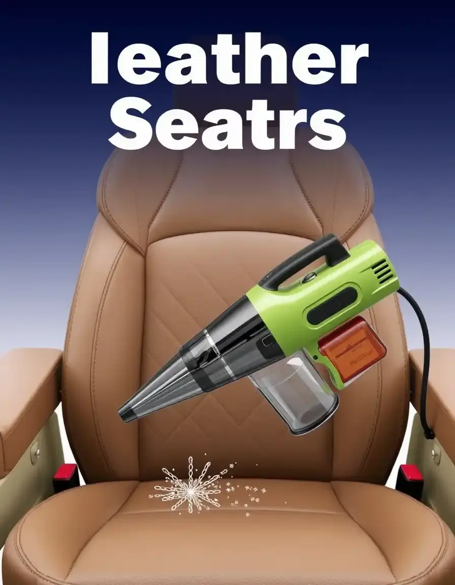 Handheld vacuum for leather seats