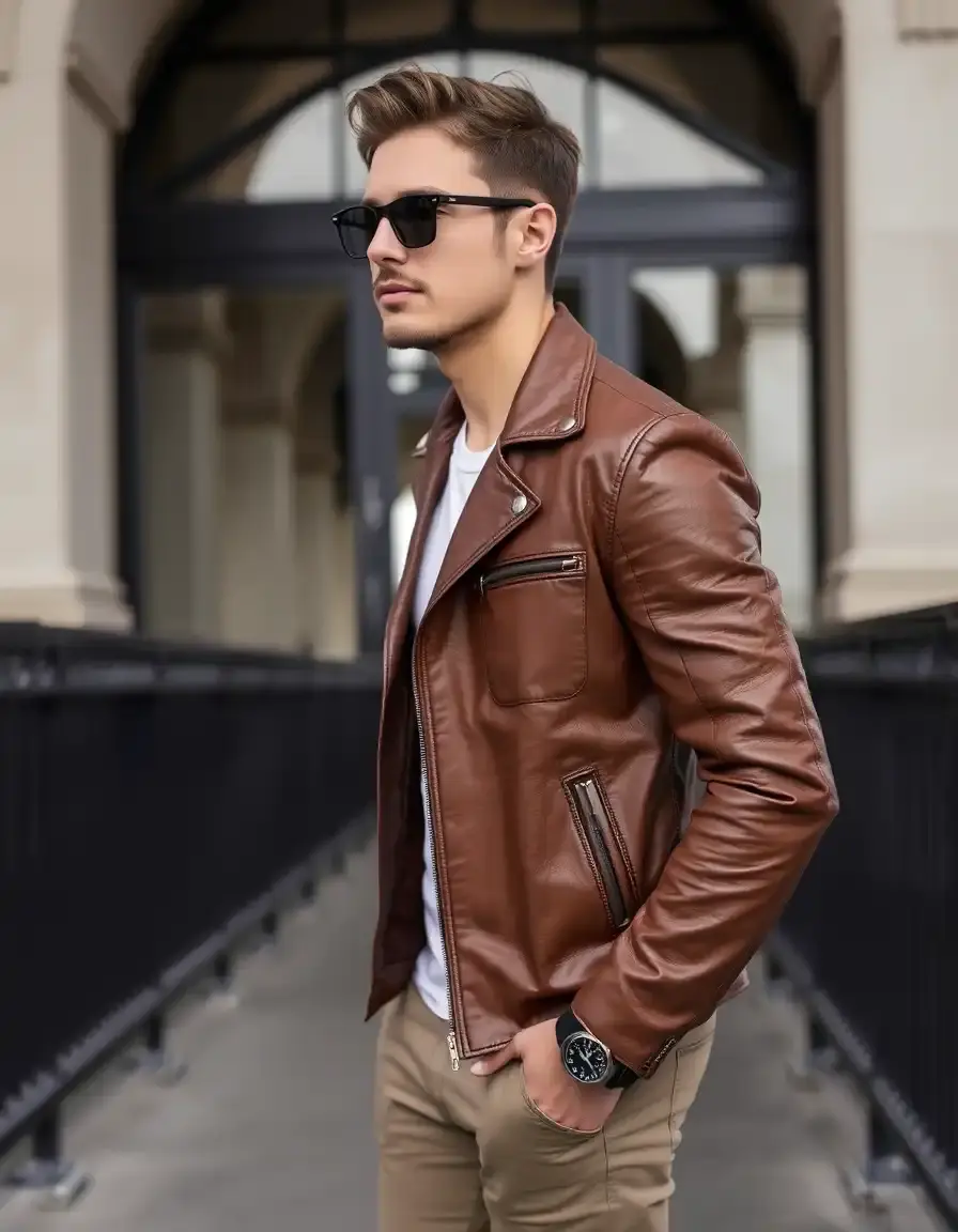 Slim Fit Brown Jacket