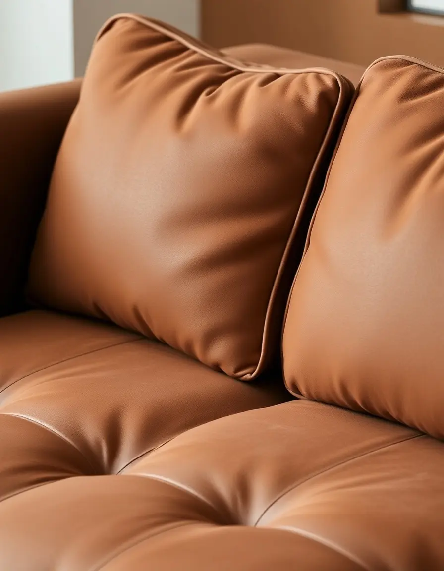 Suede leather couch