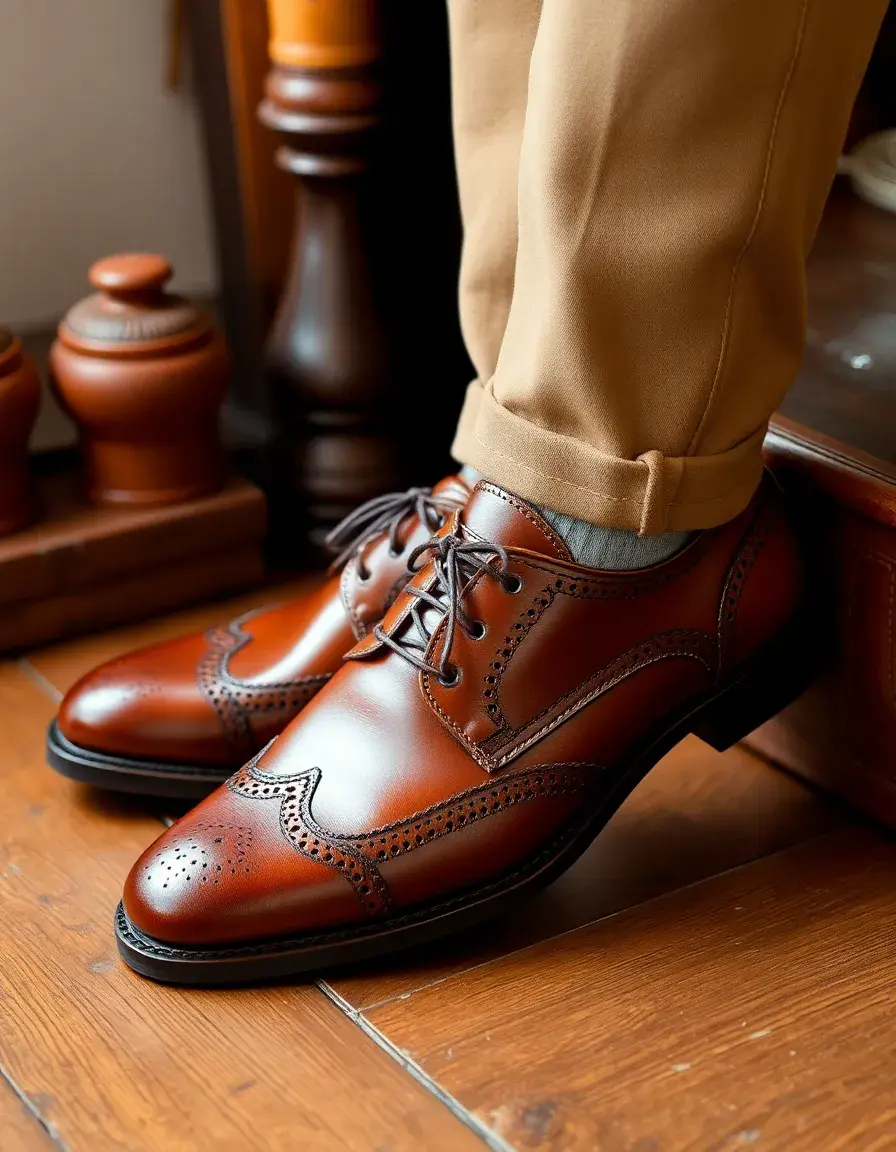 Brown full grain leather oxfords