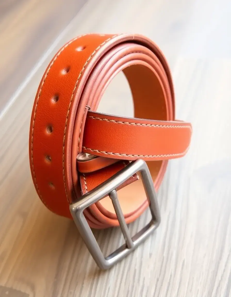 Casual tan full grain leather belt