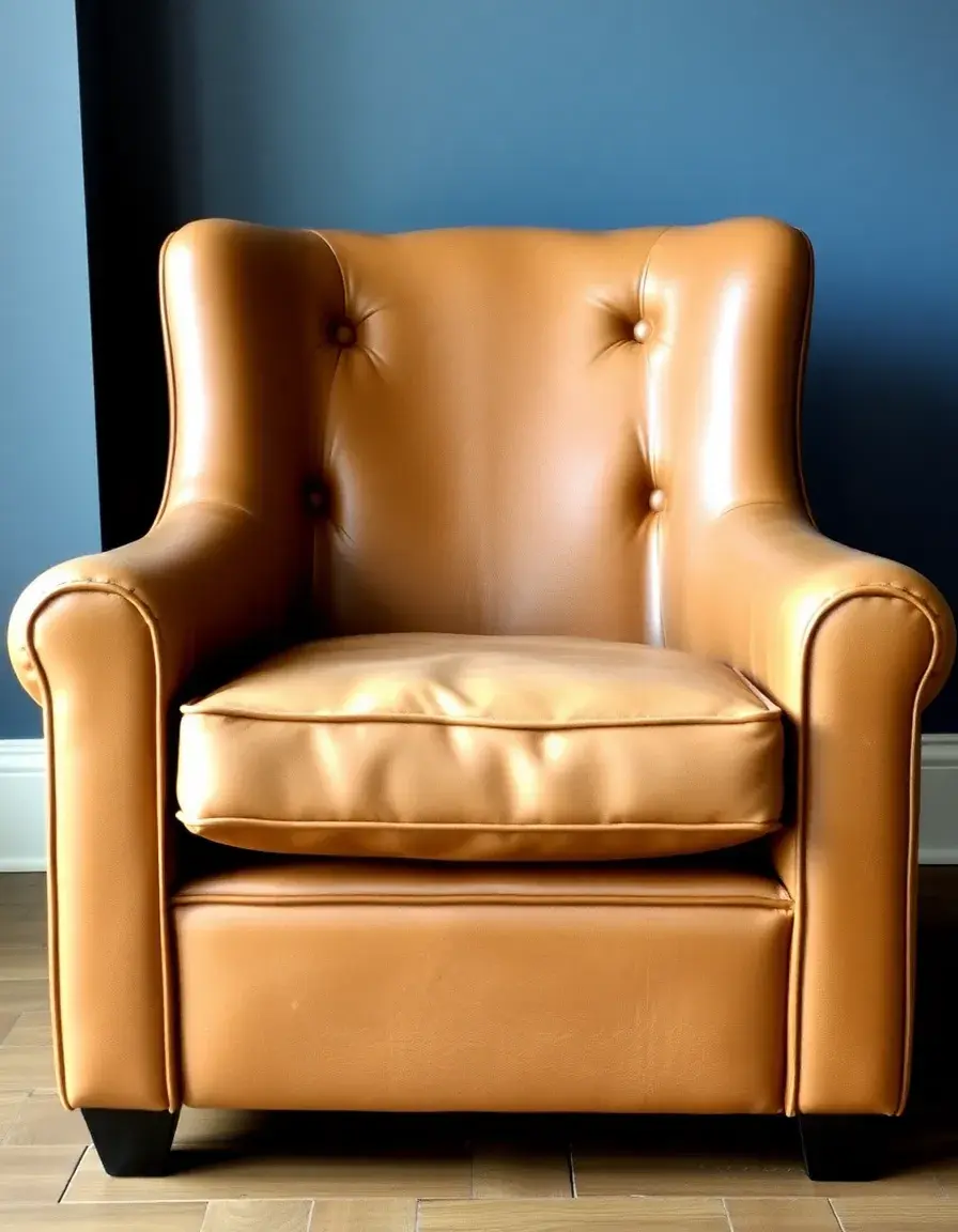 Vintage distressed tan leather chair