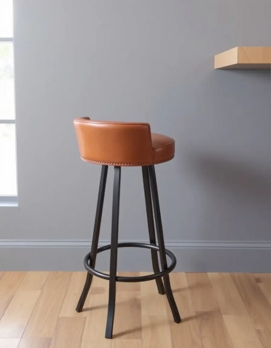 Tan backless bar stool
