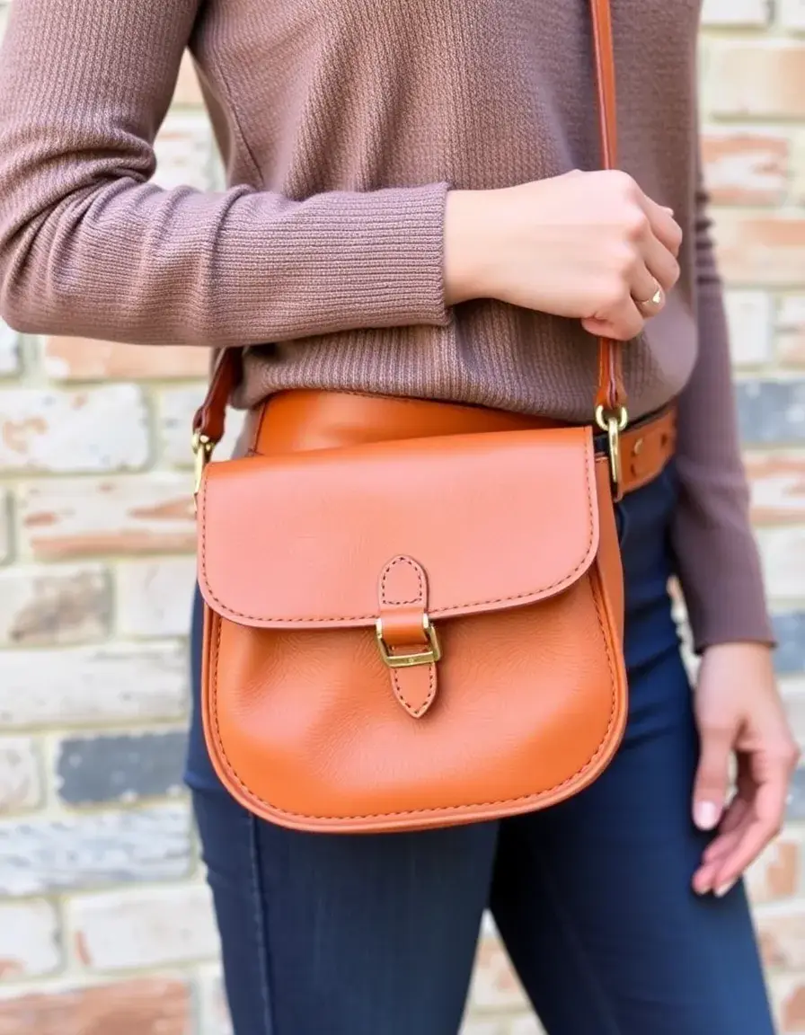 Tan crossbody convertible leather belt bag