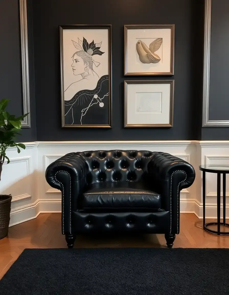 Black club leather chair