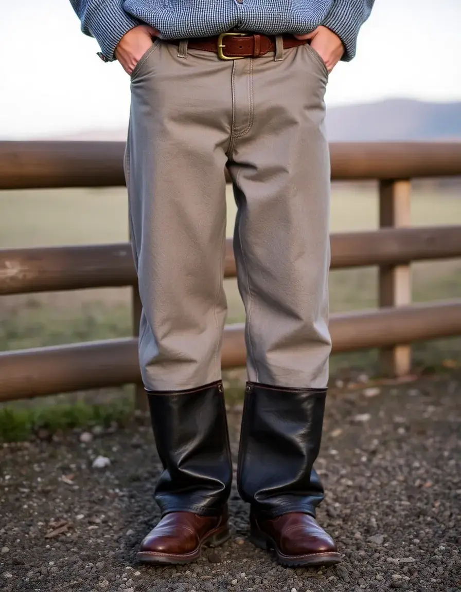 Waterproof treated leather chaps