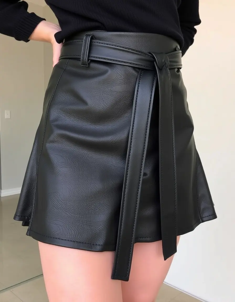 Wrap Leather Skirt