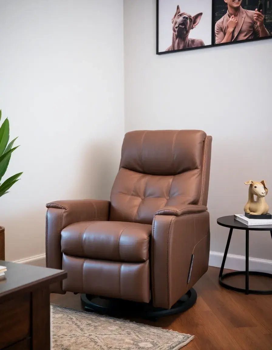 White power lift leather recliner