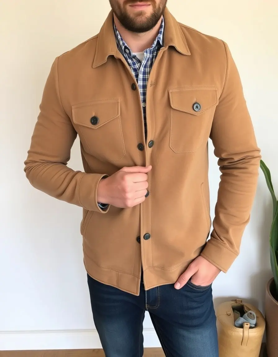 Men's suede jacket, soft