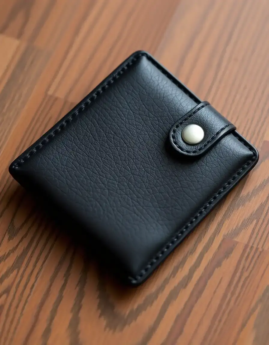 Black travel sized leather wallet for passports