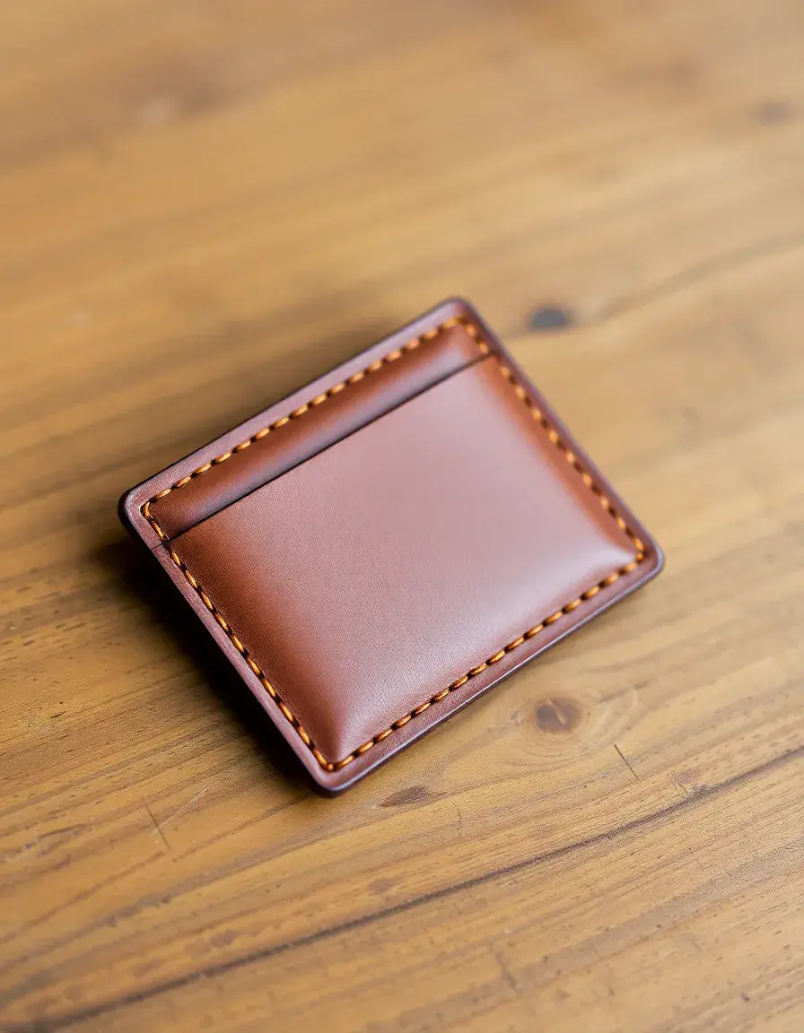Brown coin pocket leather wallet