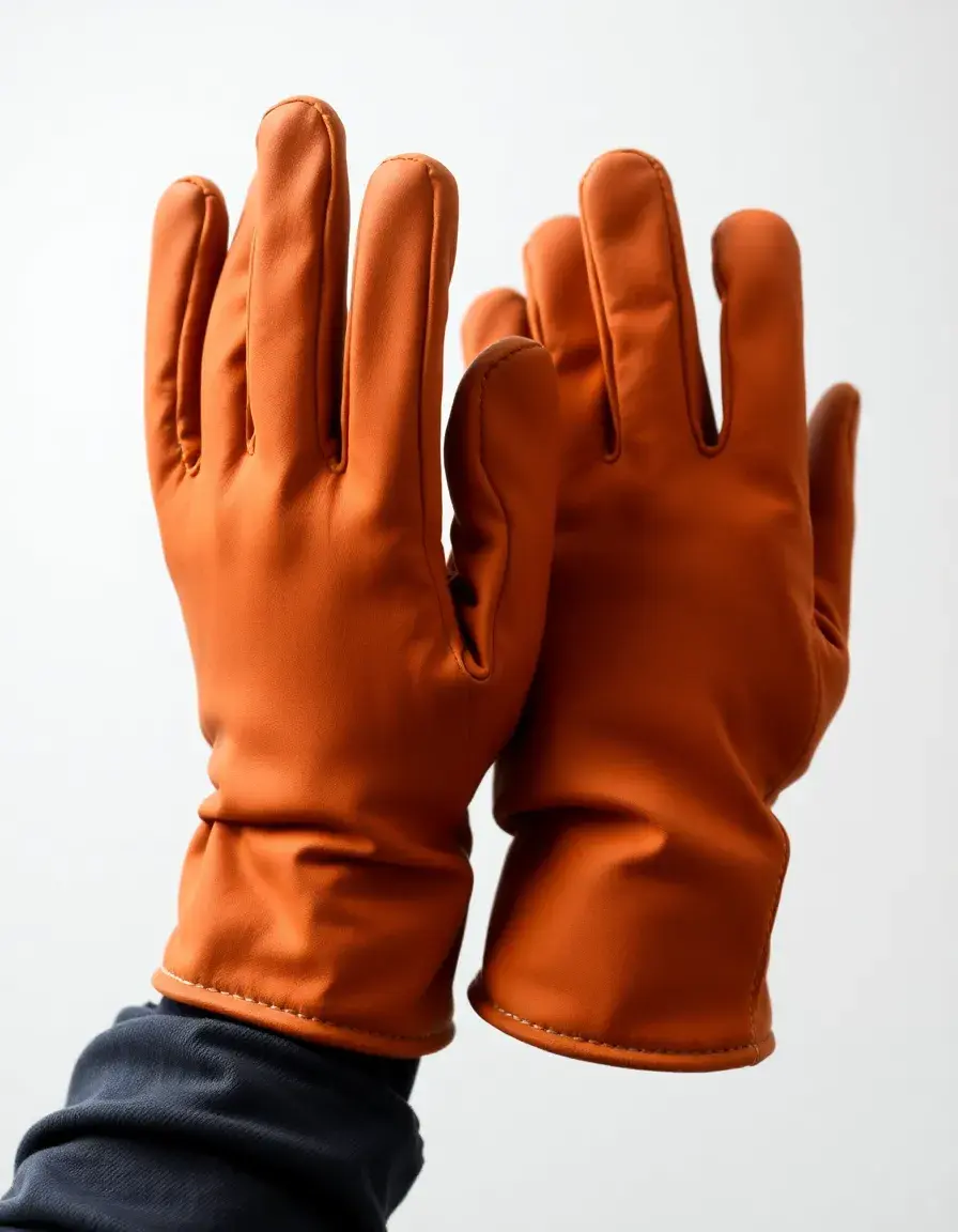 Tan work protective mens leather gloves