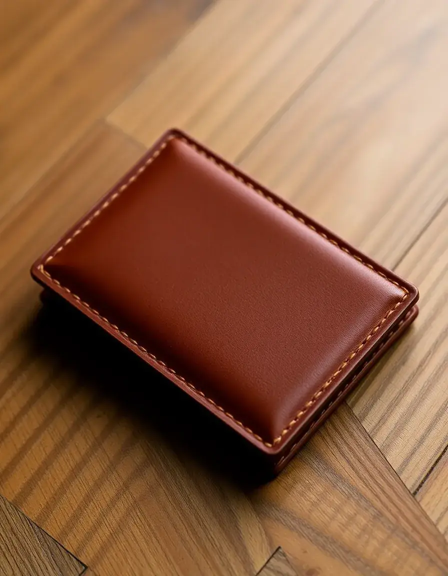 Tan leather RFID wallet mens