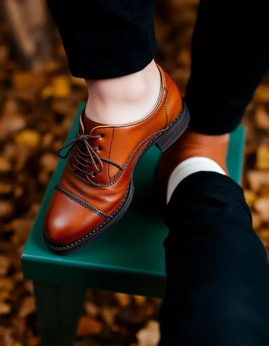 Brown nappa leather shoes
