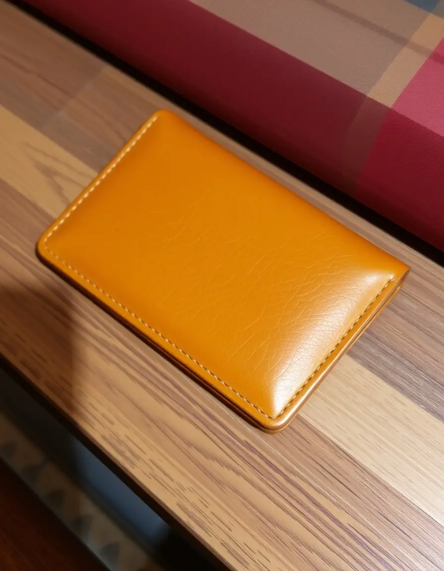 Tan faux leather wallet