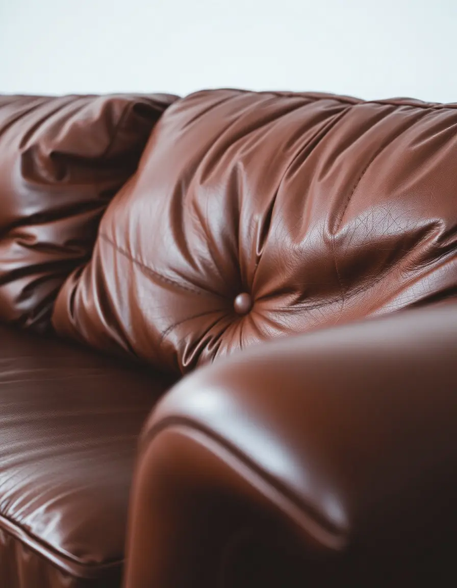 Distressed brown vintage leather couch