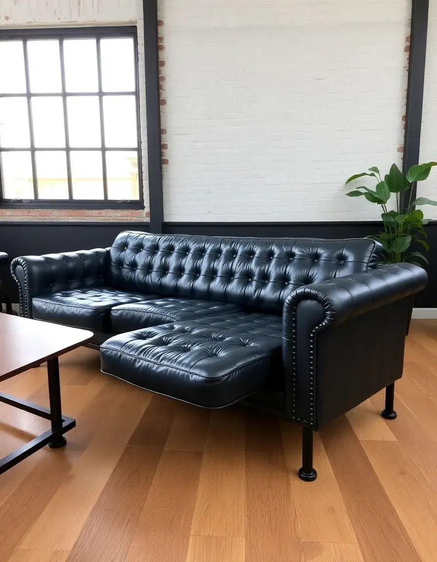 Industrial leather sofa