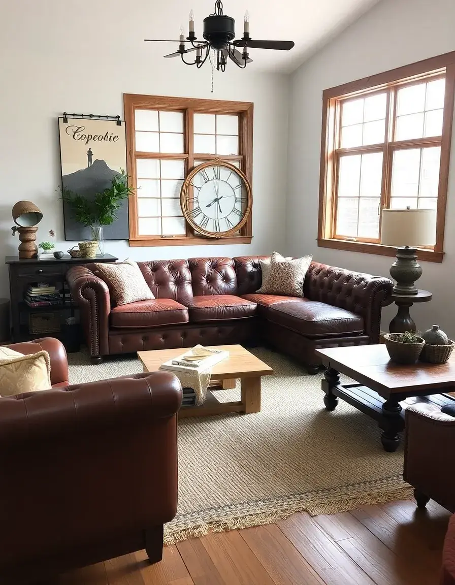 Farmhouse leather sofa