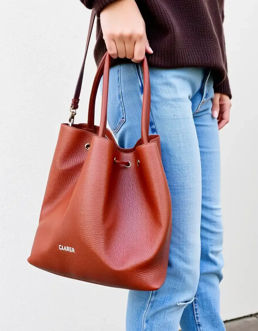 Brown PU leather bag