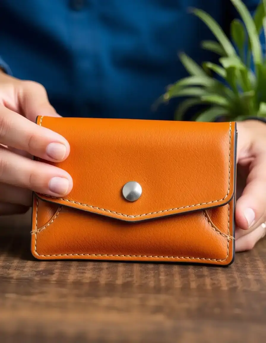 Tan PU leather wallet