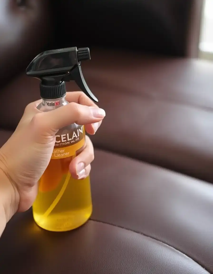Spray bottle leather furniture cleaner