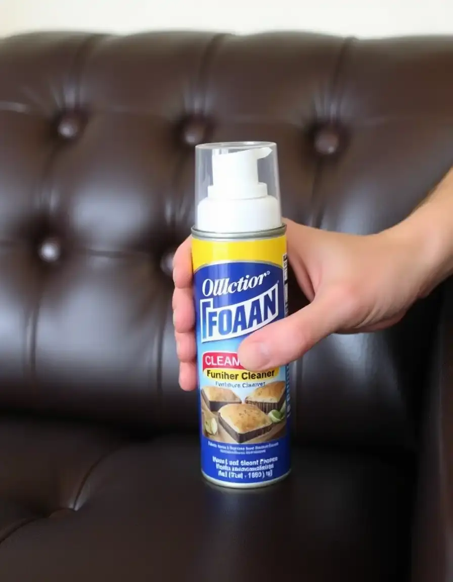 Foam can leather furniture cleaner