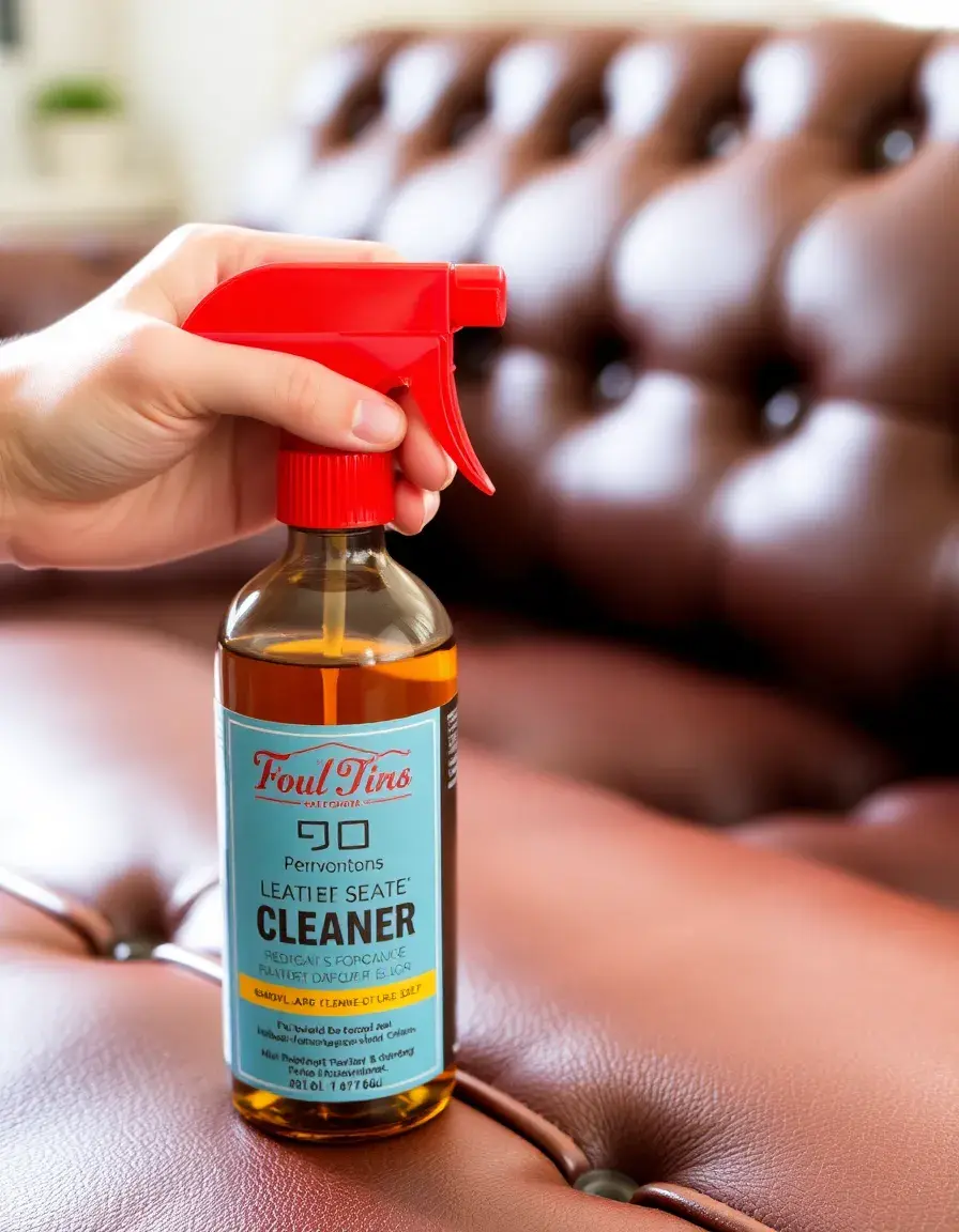 Spray bottle for leather settee cleaner