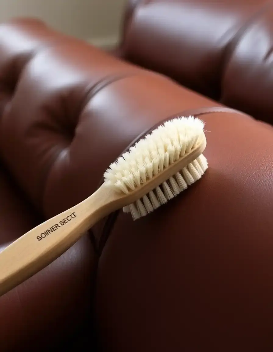 Soft brush for leather settee