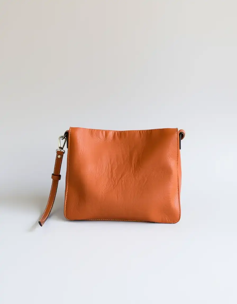 Tan Italian leather crossbody