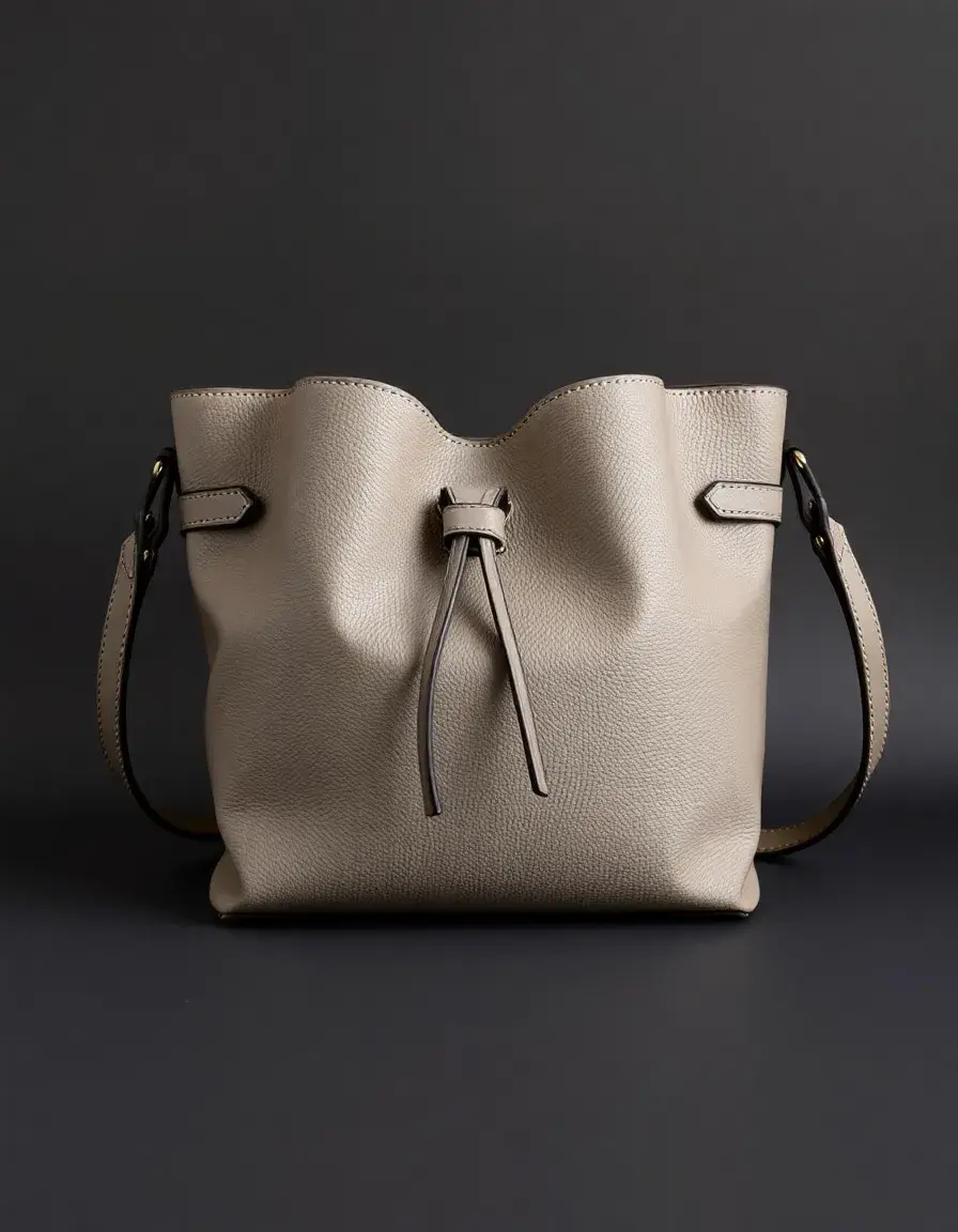 Gray Italian leather bucket