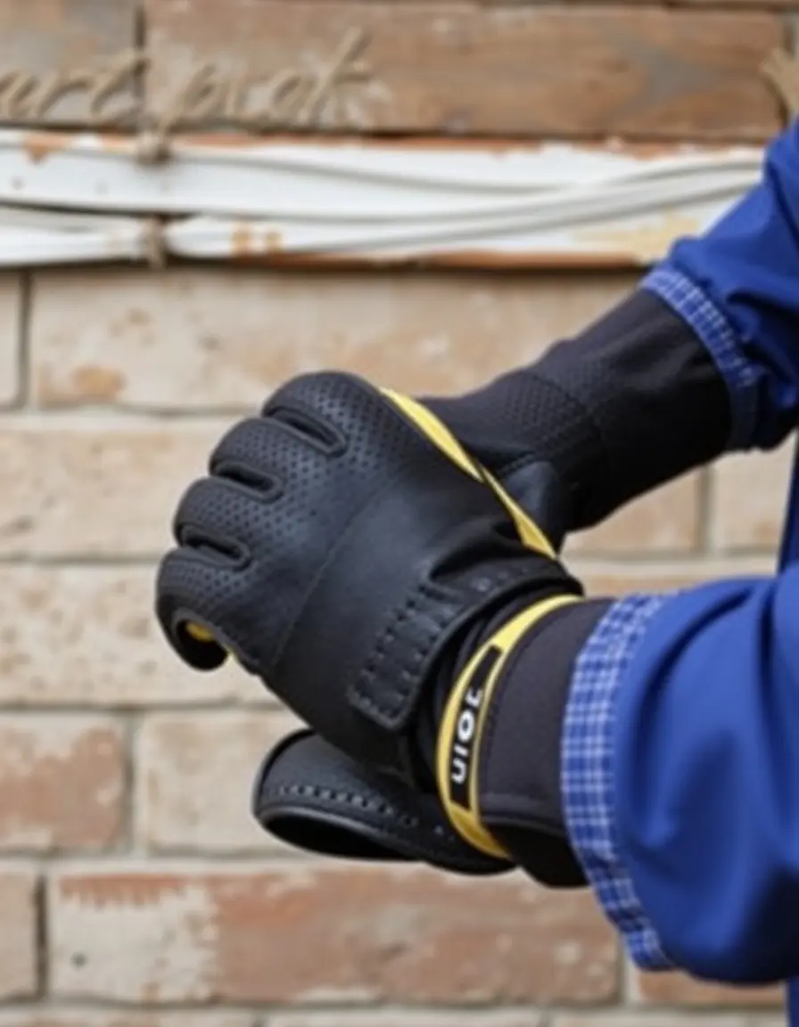 Durable leather work gloves, reinforced palms