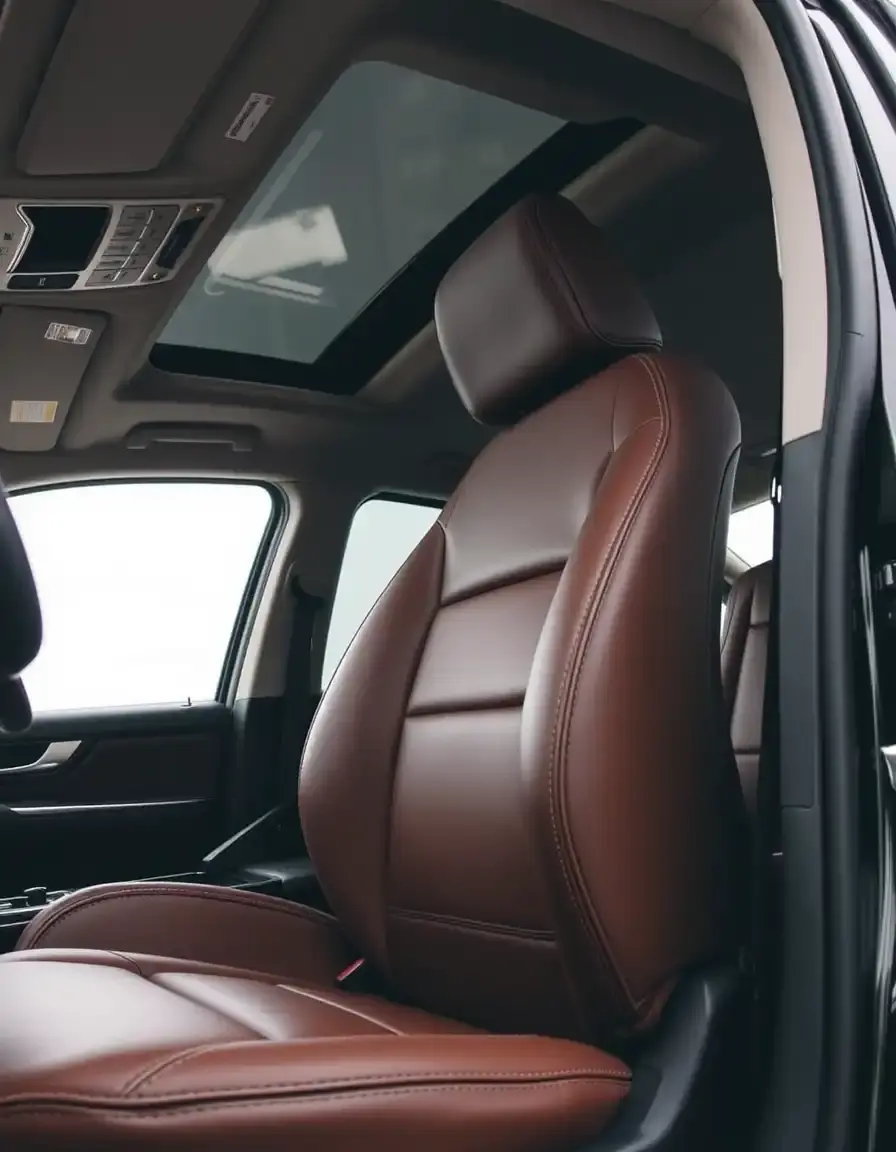 Brown custom fit leather car seat cover