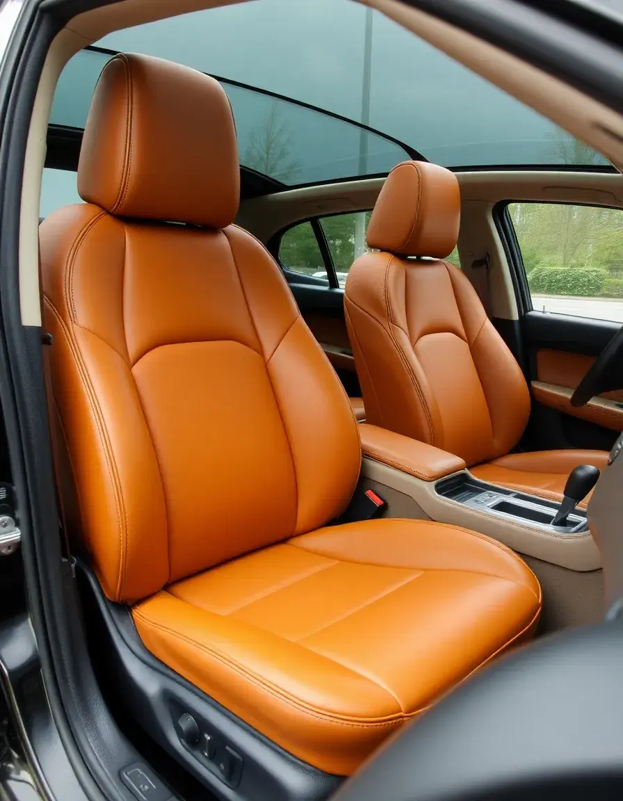 Tan front seats leather car cover