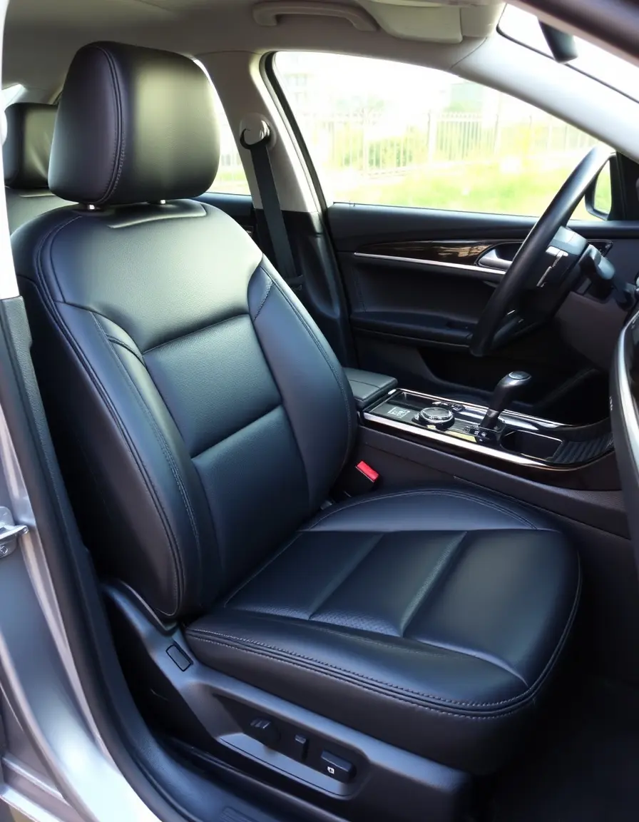 Black heated leather car seat cover
