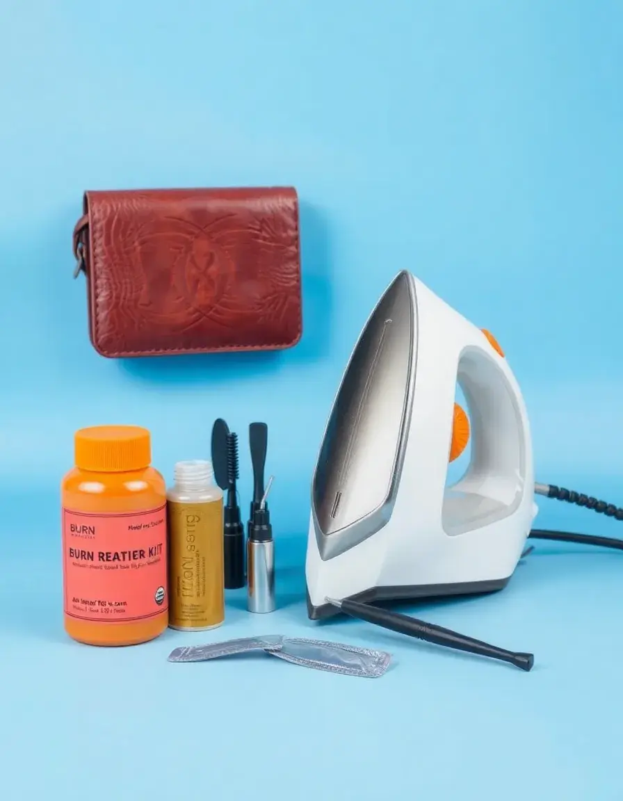 Burn repair kit for leather