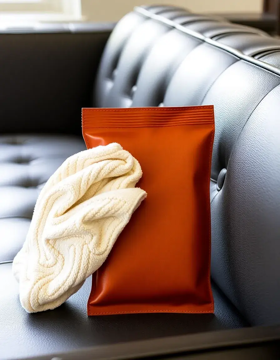 Pack of leather conditioning wipes for furniture