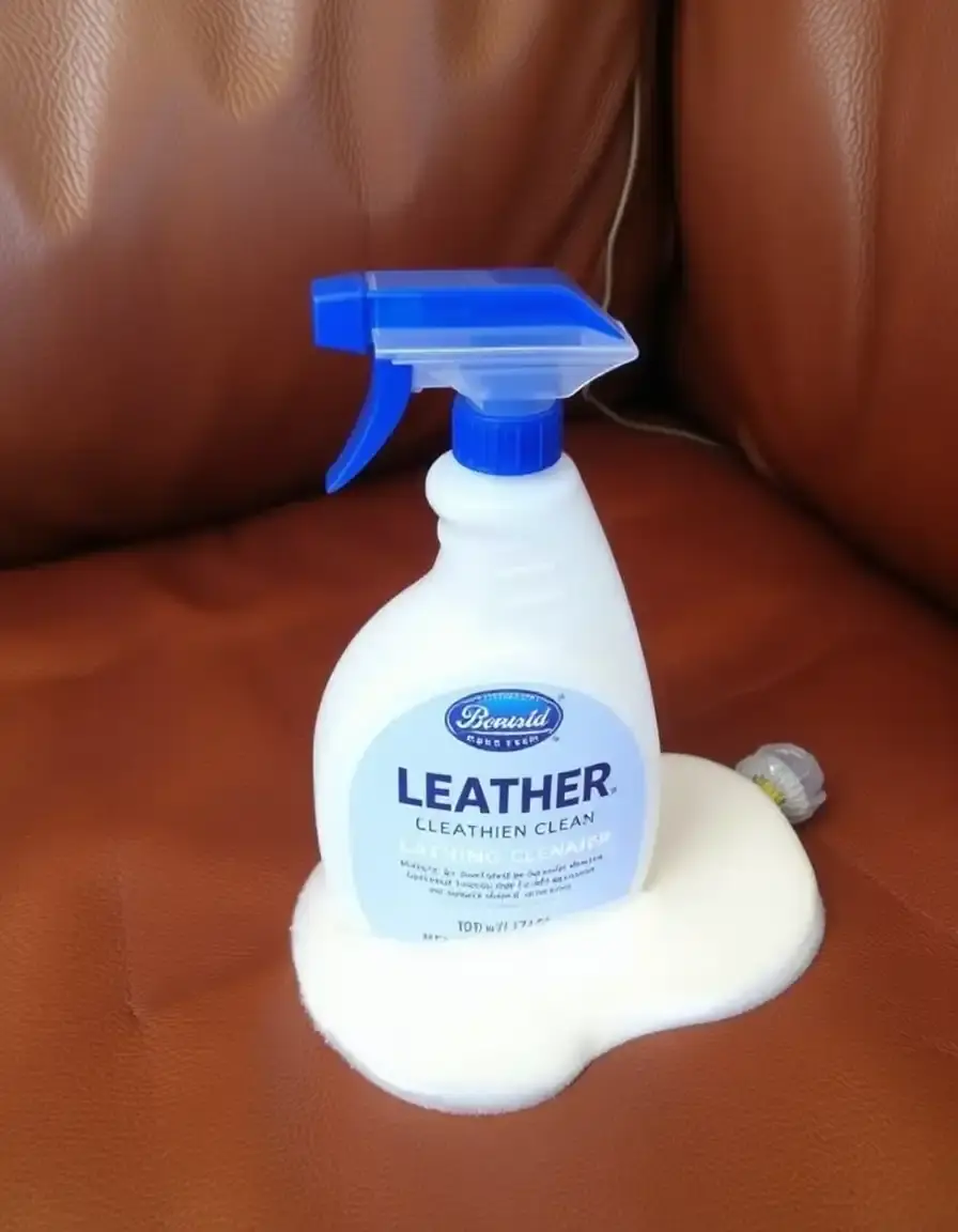 Foaming leather cleaner for deep clean on couches