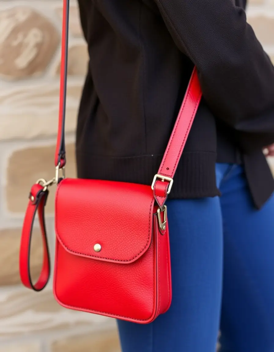 Red leather bag