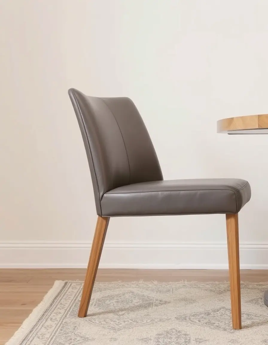 Armless Leather Dining Chair