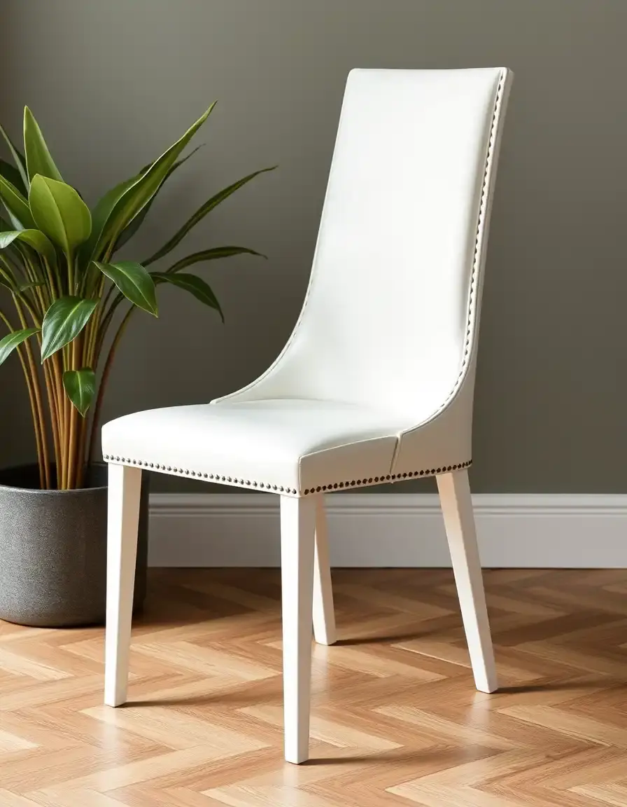 High-Back Leather Dining Chair