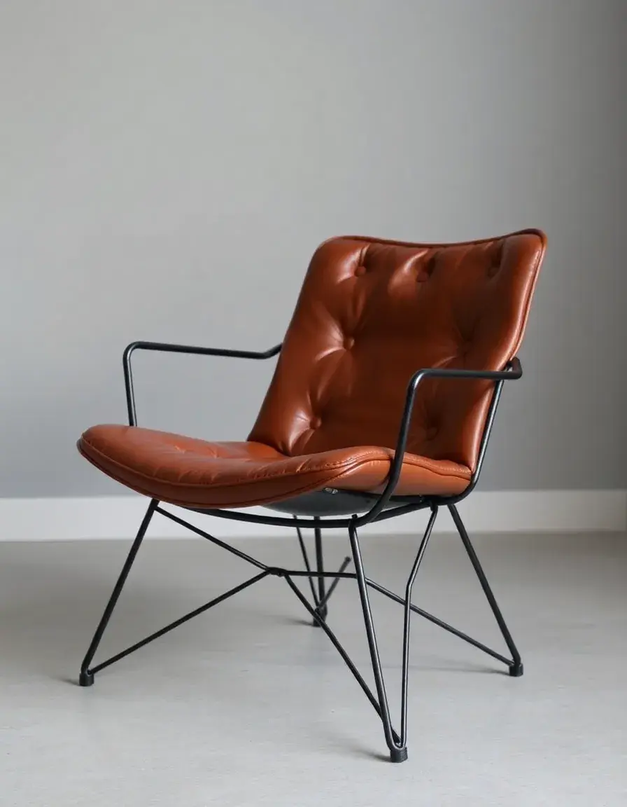 Industrial Leather Dining Chair