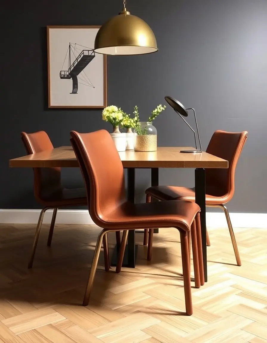 Stackable Leather Dining Chair