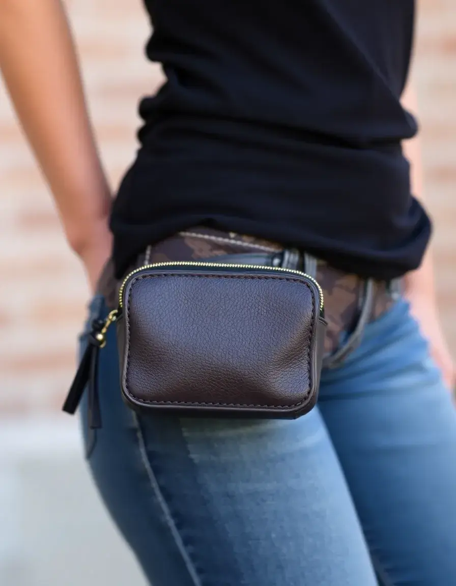 Mini leather fanny pack for essentials