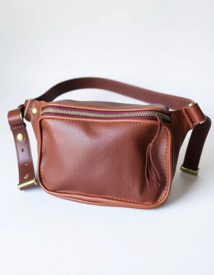 Vintage brown leather fanny pack