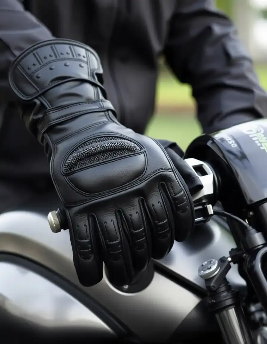 Heavy duty motorcycle protective leather gloves for women