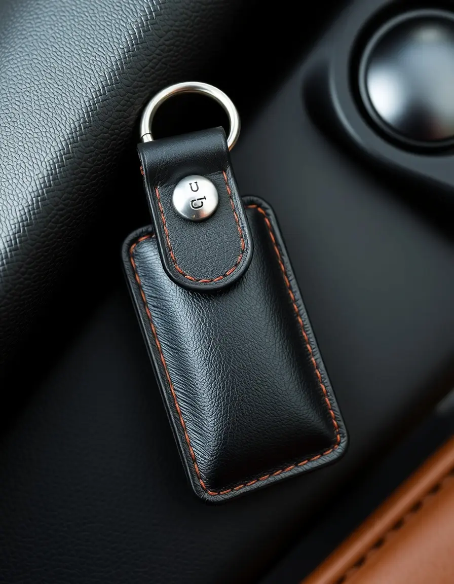Leather holder for car keys
