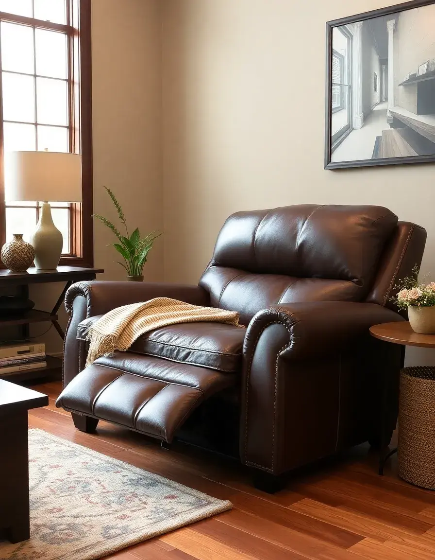 Oversized leather recliner