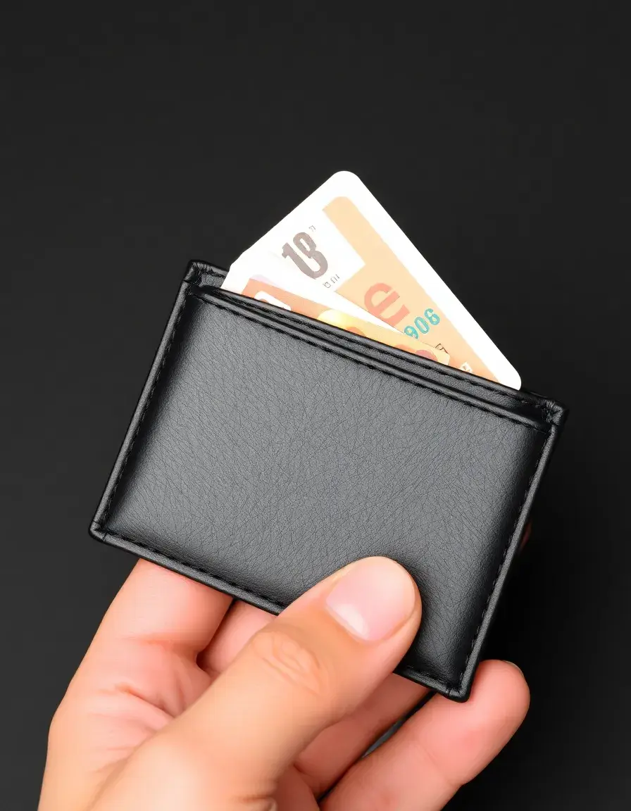 Close-up of a high-quality bifold leather wallet showing fine grain and stitching