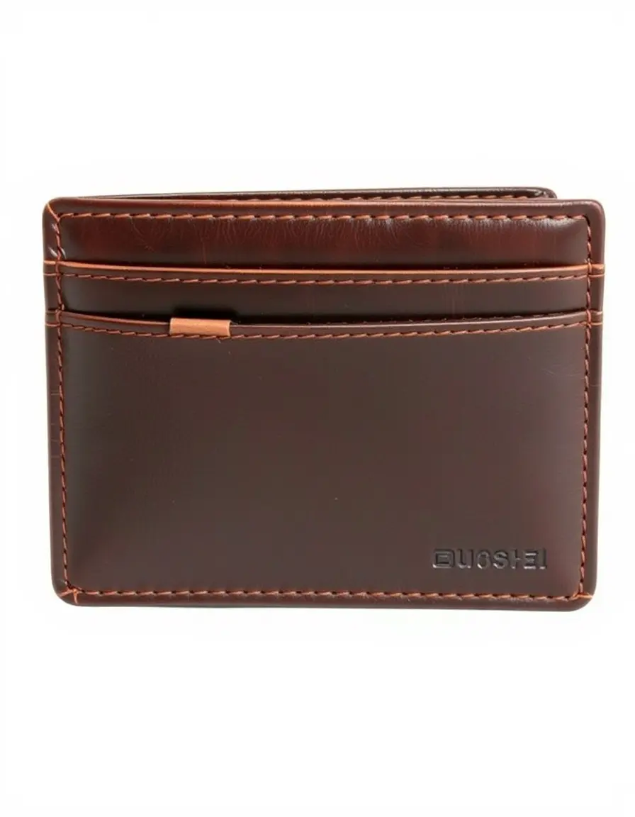Leather wallet with coin pocket